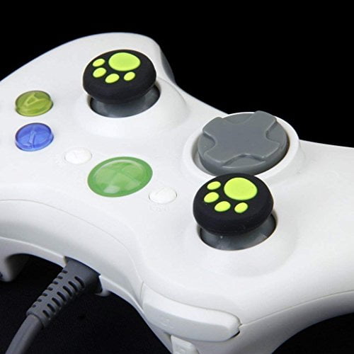 Silicone Thumb Stick Grip Cap Joystick Thumbsticks Caps Cover for PS4 PS3 Xbox One PS2 Xbox 360 Game Controllers Green Cat Dog Paw 4PCS 