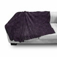 thumbnail image 3 of Indigo Soft Flannel Fleece Throw Blanket, Oriental Design with Floral Swirl Leaf Details Image Print, Cozy Plush for Indoor and Outdoor Use, 50" x 60", Eggplant Purple, by Ambesonne, 3 of 6