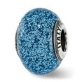 thumbnail image 1 of FB Jewels Sterling Silver Reflections Blue Glitter Italian Glass Bead, 1 of 3