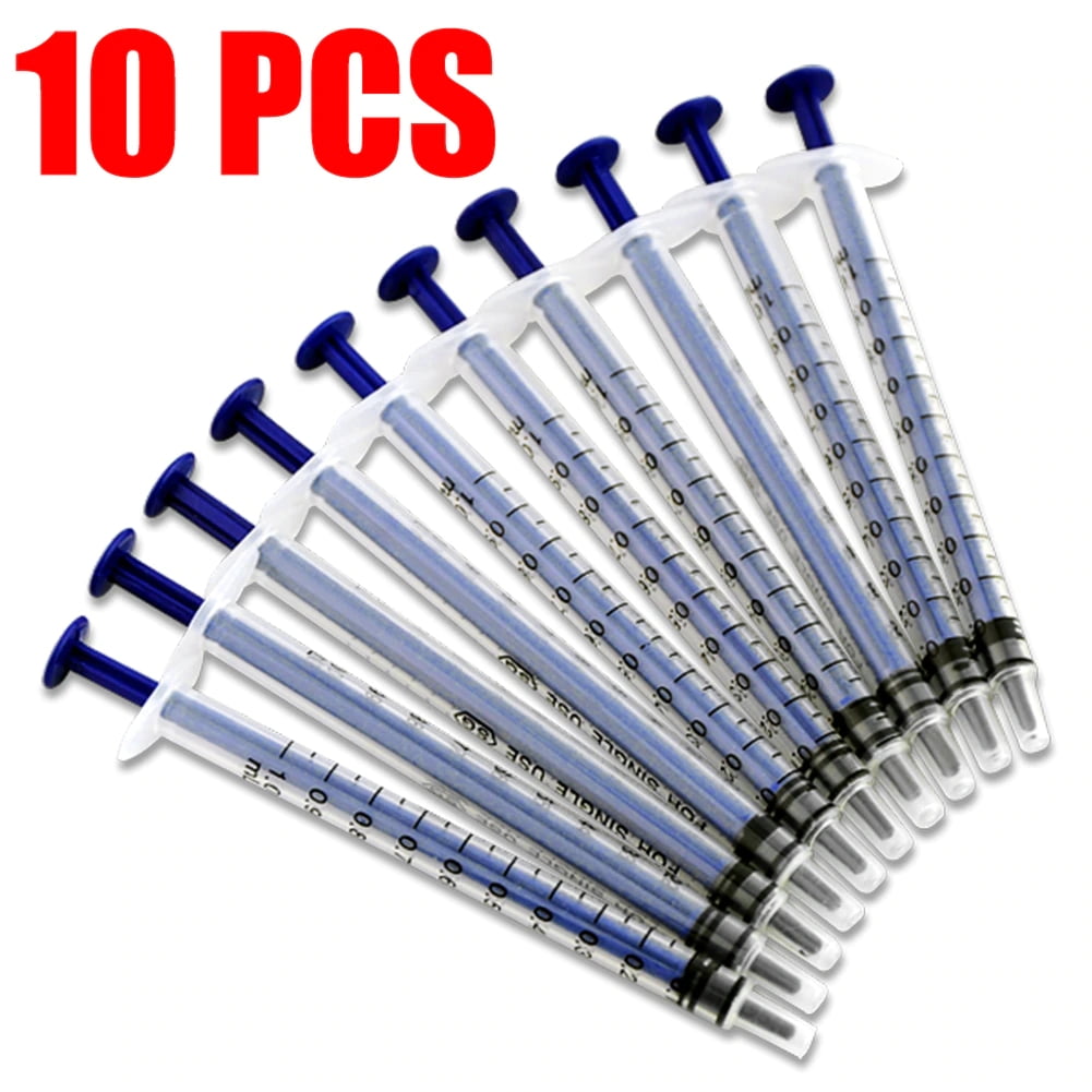 10x 1mL Disposable Plastic Nutrient Syringe Injector Liquid Chemistry Lab Tool