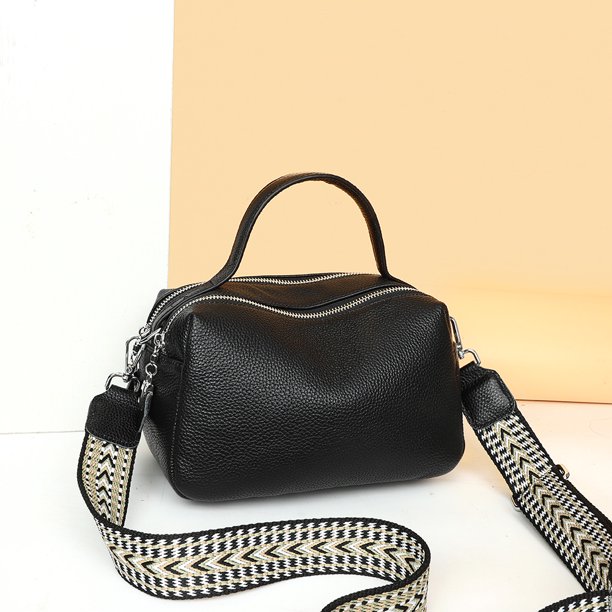 Bolso bandolera de cuero genuino a la moda bolso Vintage bolso de viaje suave para mujer