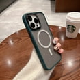 thumbnail image 1 of ELEHOLD for iPhone 14 Plus 6.7 inch Case, Slim Translucent Matte Back Magnetic Wireless Charging Compatible with MagSafe Drop Protection Shockproof Frosted Case for iPhone 14 Plus, Darkgreen, 1 of 6