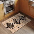 thumbnail image 2 of 2x3 Ft Entryway Area Rug, Brown Black Boho Kitchen Rug Runner Washable Floor Mat, Country Aztec Southwest Geometric Non Slip Indoor Door Mat Throw Carpet for Bathroom Living Room Bedroom, 2 of 8