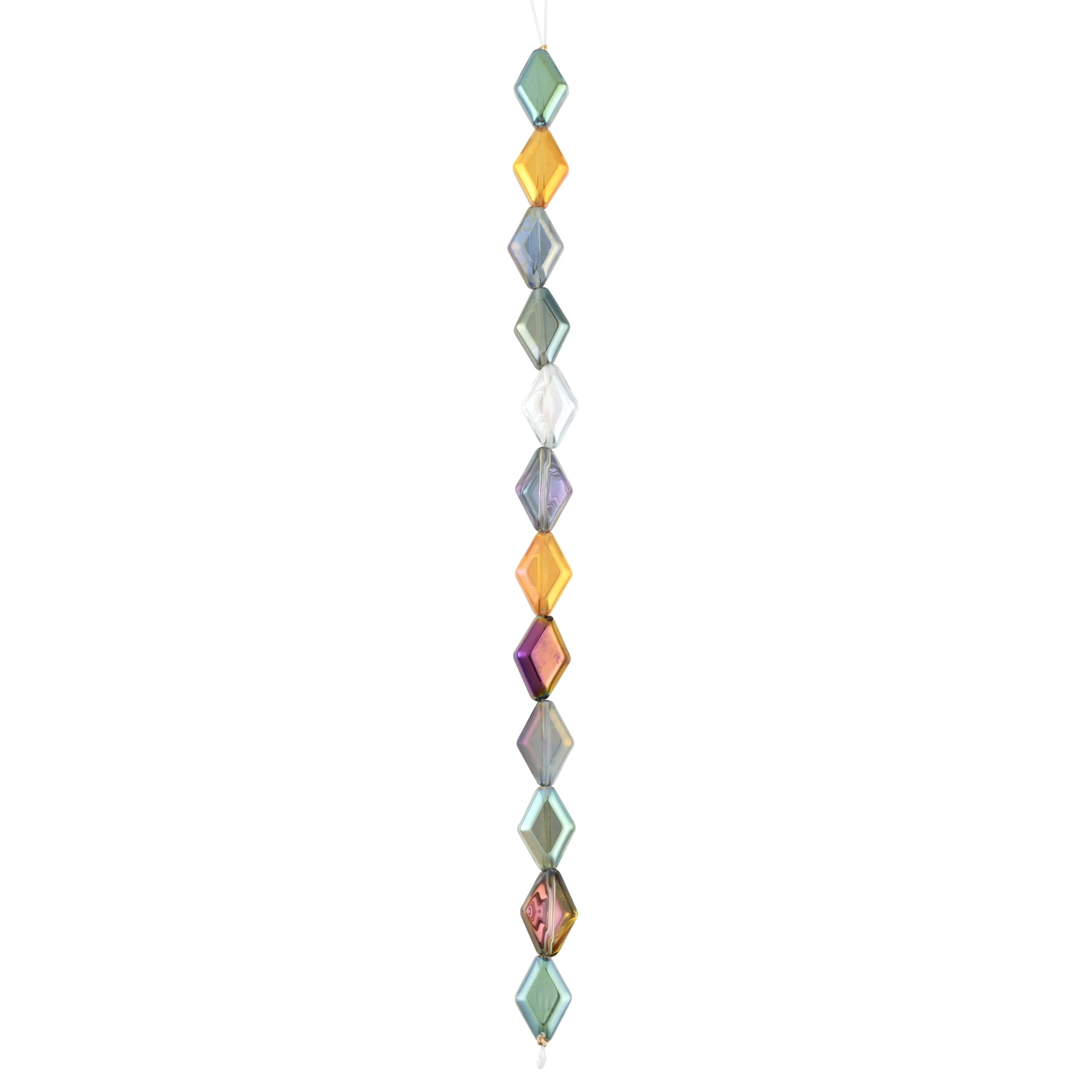 Bead Landing 10mm Multicolor Glass Diamond Beads - Perfect for Jewelry Making, Bracelets, Necklaces, Earrings, and Craft Projects, 12 Pack