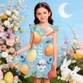 thumbnail image 2 of Easter Dresses for Girls Floral Party Dress with Bunny Applique Lace Trim Elegant Celebration Outfit Multicolour 5 years-6 years, 2 of 4