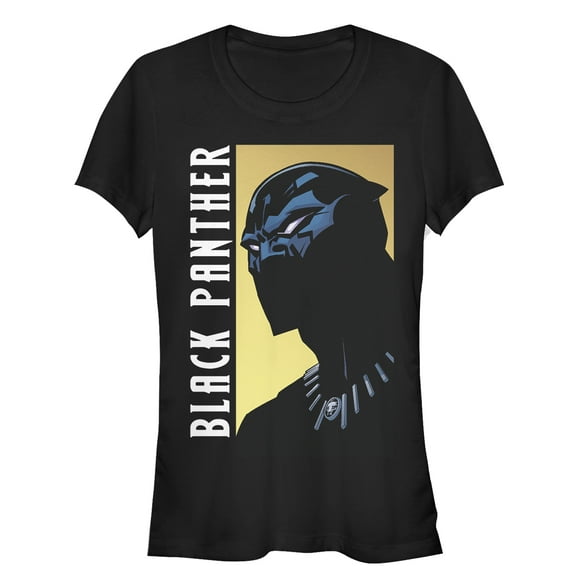 Junior's Marvel Black Panther Fierce Expression  Graphic Tee Black X Large
