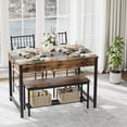 thumbnail image 5 of Huisuilinss Dining Table Set For 4,4-Piece Wood Kitchen Table And 2 Chairs With Bench,Space Saving Kitchen Table Set,Rectangular Breakfast Nook Set With Storage Rack & Drawers For Apartment, 5 of 6