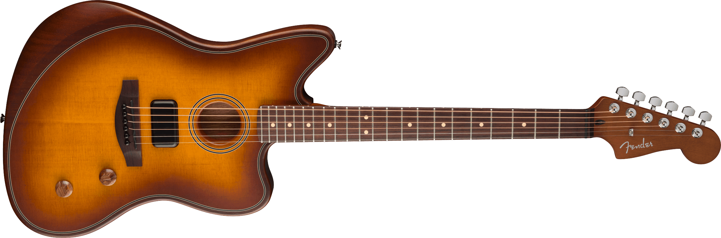 Fender Acoustasonic Standard Jazzmaster Acoustic-Electric Guitar, Solid Spruce Top, Honey Burst