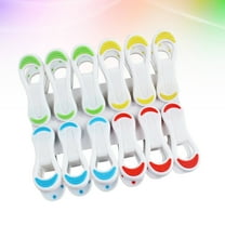 FOMIYES Windproof Plastic Clothespins with AntiSlip Grips for Hanging Clothes on Lines Assorted Color 12pcs