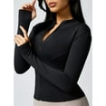 thumbnail image 6 of Michellecmm Women's Workout Jacket Solid Color Quick Dry Lightweight Zip Up Yoga Jacket Athletic Slim Fit Tops, 6 of 7