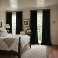 thumbnail image 5 of Pinch Pleated Black Velvet Blackout Curtains 84 inches Long, Thermal Insulated Pinch Pleat Drapes with Hooks, Luxury Halloween Window Panels for Bedroom Living Room, 2 Panels, 5 of 7