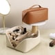 thumbnail image 2 of Bolsa de viaje para cosméticos de gran capacidad, bolsa de maquillaje portátil de PU, bolsa de baño impermeable para mujer, kit de artículos de tocador multifuncional, 2 of 5