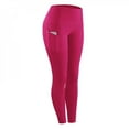 thumbnail image 1 of EIMELI Leggings de Sport Extensibles pour Femmes avec Poche Rose Rouge G, 1 of 6