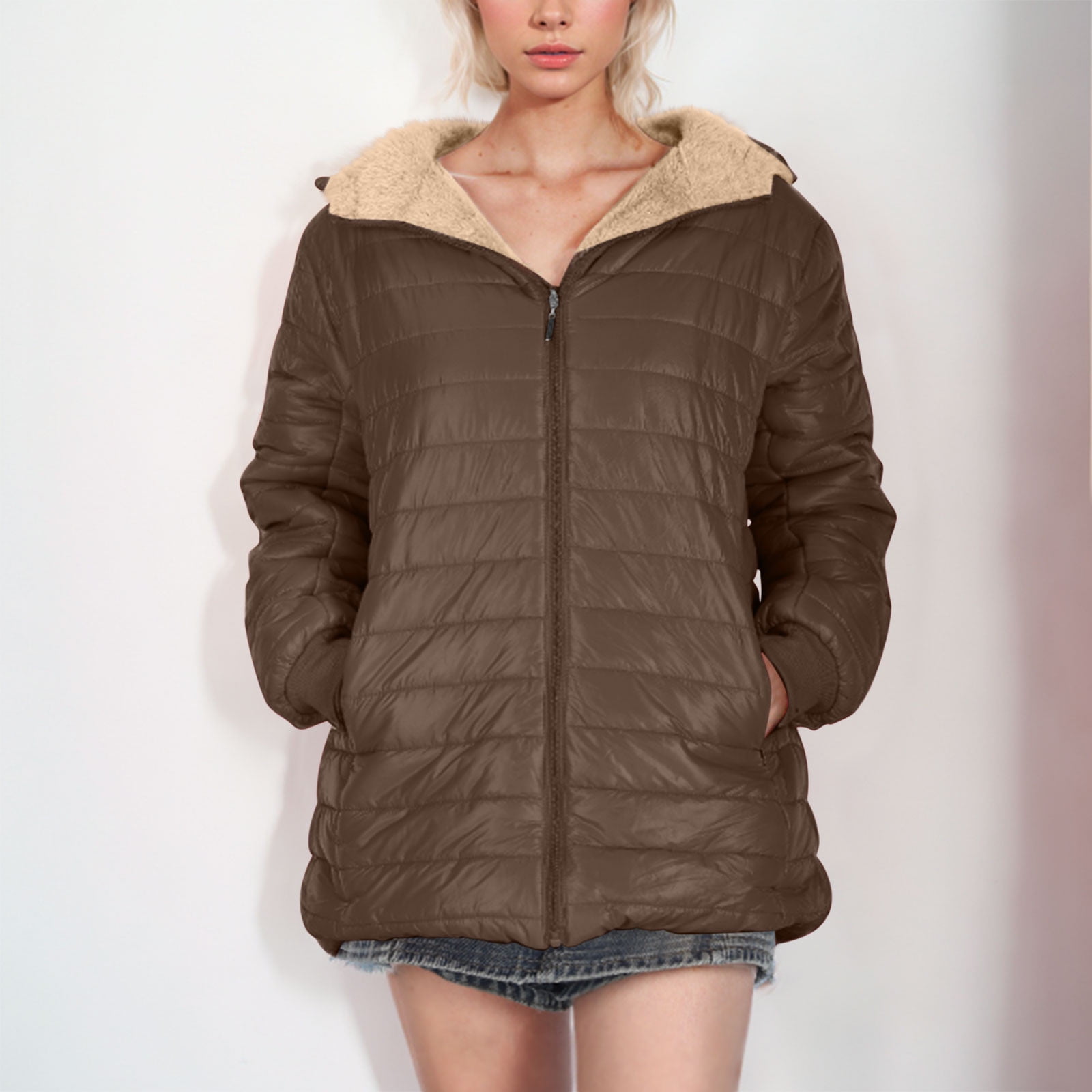 EGNMCR Manteau Long Matelassé pour Femmes, Manteaux d'Hiver à
