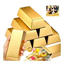 24Pack Candy Decorated Boxes,HXRH Portable Gold Bar Party Favor Boxes for Chocolate,5.5x3.2x1.6In Treasure Brick Decoration for Party