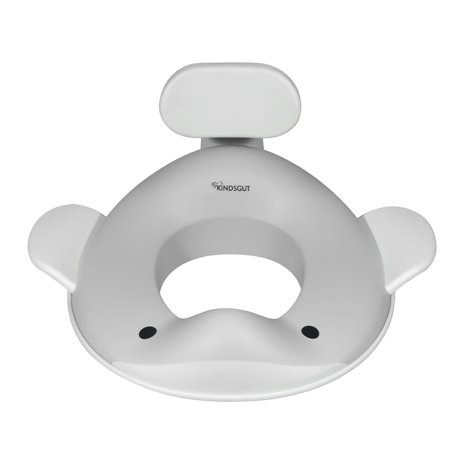 Kindsgut Whale Potty Training Seat for Toddlers – Kids Toilet Seat with Backrest, Non-Slip, Fits Round & Oval Toilet Seats, Designed in Germany, Light grey