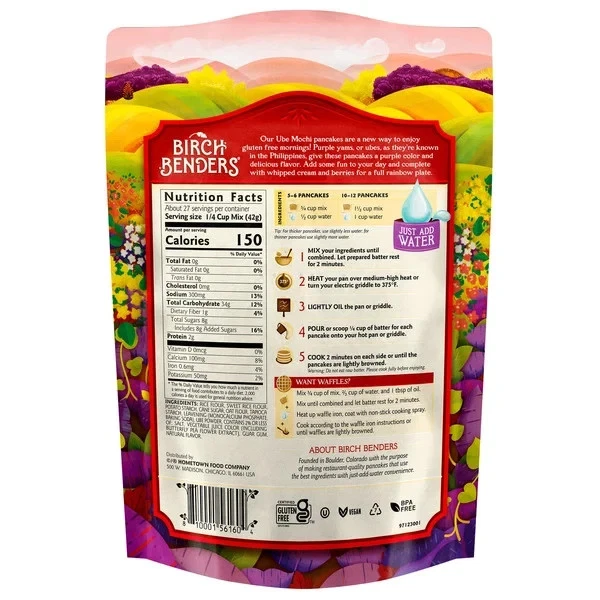 Birch Benders Ube Mochi Pancake & Waffle Mix, 40 Oz