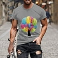 thumbnail image 1 of Qertyioot T-shirt à Manches Courtes Imprimé pour Hommes, Col Rond, Mode Décontractée, Manches Courtes, Économies d'Été, 1 of 5