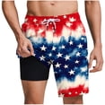 thumbnail image 2 of Men's Swim Trunks with Compression Liner 7" Quick Dry Board Shorts, 2 of 8
