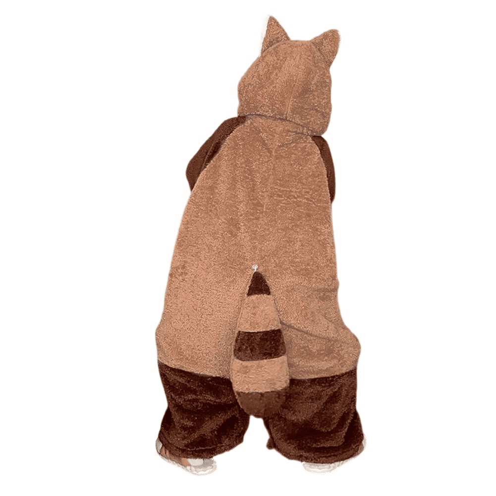 Unisex Raccoon Animal Onesie, Warm Fleece Winter Pajamas for Home Lounge