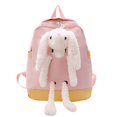 thumbnail image 1 of Cute Kids Cartoon Bunny Backpack Kindergarten Canvas Large Knapsack (Blue), 1 of 9