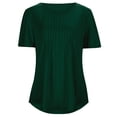 thumbnail image 5 of Women’s Short Sleeve Pleated T Shirts Dressy Casual Neck Summer Tops Blouses, 5 of 8