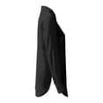 thumbnail image 5 of Oversized Tshirts For Women Slit Side V Neck Long Sleeve Button Down Fashion Blouse, 5 of 6