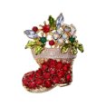 thumbnail image 1 of Jinsinto 1pc Xmas Crystal Rhinestone Christmas Boot Brooch Pin, 1 of 5
