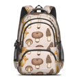 thumbnail image 2 of Mushroom and Morel Beige Pattern Backpack for School, Cute School Bag with Adjustable Shoulder Straps and Padded Back, 16.9"x12.6"x5.9", 2 of 5