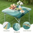 thumbnail image 4 of Blue and Gold Marble Flow Veins Pattern Square Fitted Tablecloth with Elastic Edge,Square Table Cover,Washable Elastic Table Cover for Home Kitchen Party Decor 34"x34", 4 of 6