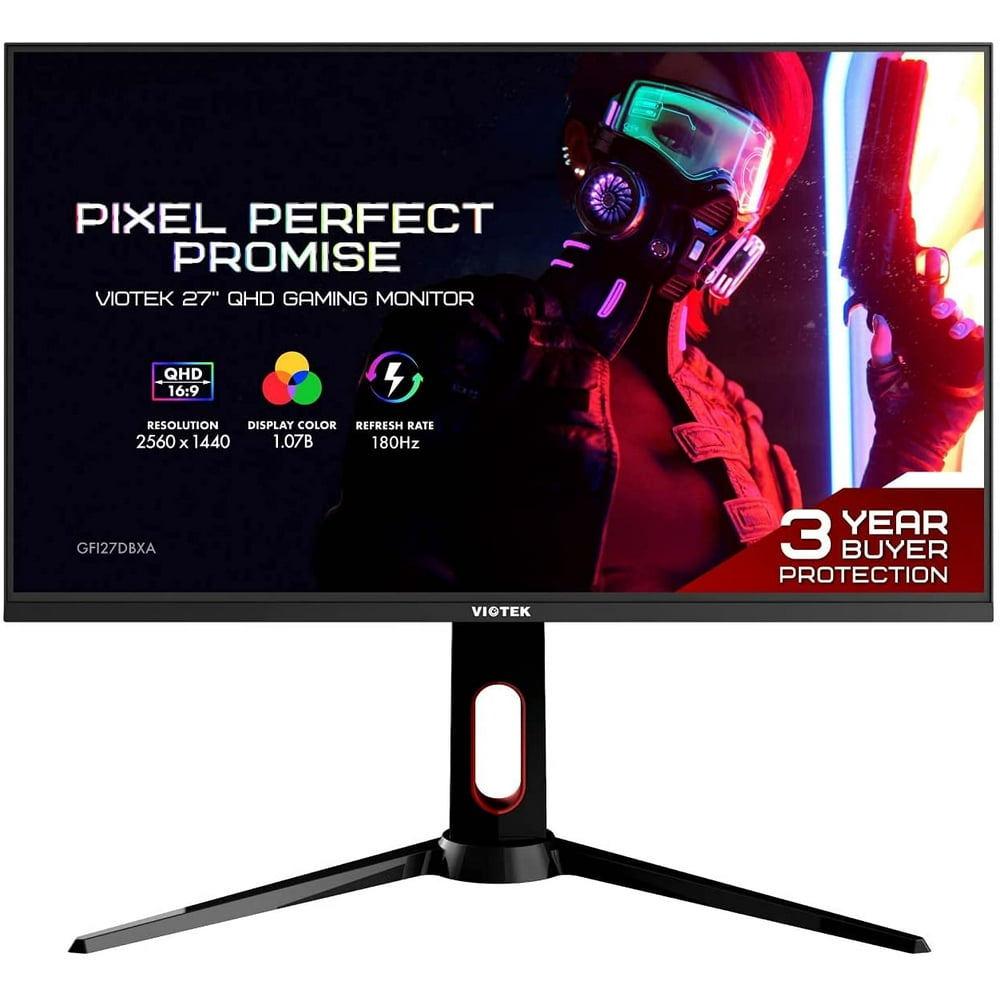 Viotek GFI27DBXA 27 Inch 180Hz QHD 1440p 1ms IPS Gaming Monitor with