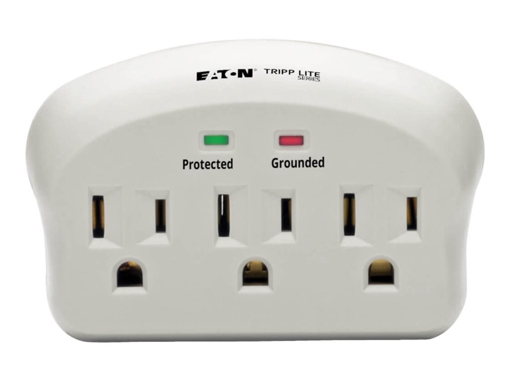 Eaton Tripp Lite Series Protect It! 3-Outlet Surge Protector Direct Plug-In 660 Joules 2 Diagnostic LEDs SK30