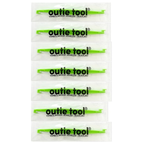 Outie Tool | Clear Aligner Invisible Braces Removal Tool | Retainer Remover | Patented Design | Pack of 7 | Neon Green