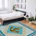 thumbnail image 6 of Area Rug 2'7''x5' Vintage Ocean Golden Anchor Blue Stripes Washable Area Rugs Non Shedding Floor Carpet Rubber Backing Non-Slip Indoor Mats for Living Room Bedroom Kitchen, 6 of 8