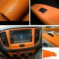 thumbnail image 5 of Car Orange Carbon Fiber Vinyl Wrap Sticker Interior Accessories Panel 50x12Inch, 5 of 9