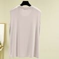 thumbnail image 5 of Mrat High Neck Workout Tank Tops Women's Solid Color Round Neck Sleeveless Thin Oversized Base Shirt Casual Versatile Tops Womens Camisoles with Built In Bra S-265 Beige XXL, 5 of 5
