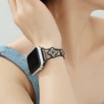 thumbnail image 3 of TECH CIRCLE Four-leaf Clover Bands Compatible with Apple Watch Bands for Women 38mm 40mm 415mm 42mm(S10), Sparkling Diamond Metal Bands for iWatch Series 10 9 8 7 6 5 4 3 2 1 SE,Black, 3 of 5