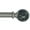 Gunmetal, variant on 1" Single Curtain Rod Set, Adjustable 28–48 Inches, Black Marble Ball Finials, Black