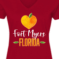 thumbnail image 4 of Inktastic Fort Myers Florida Orange in Heart Women's V-Neck T-Shirt, 4 of 5