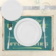thumbnail image 3 of Ambesonne Saying Place Mats Set of 4, Retro Poster, Standard Size, Jade Green Tan, 3 of 6