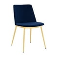 thumbnail image 2 of Armen Living Messina 7-Piece Rectangular Velvet/Wood Dining Set in Blue/Walnut, 2 of 3