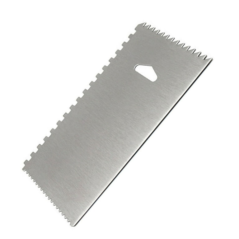 Lissielou Style 17 Metal Double Edged Cake Scraper, Metal Cake Scraper,  Cake Smoother, Cake Comb, Cake Scraper, Metal Cake Combs, Icing Comb 