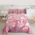 thumbnail image 2 of Feelyou Princess Bowknot Balloon Twin Comforter Sets, Pink Fashion Party Bedding Set, 2pcs, 2 of 8