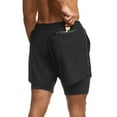 thumbnail image 3 of Men's 2 in 1 Workout Running Shorts Casual Quick Dry Lightweight Athletic Gym Sports Shorts with Compression Liner, 3 of 9