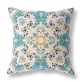 thumbnail image 2 of HomeRoots 417176 5 x 20 x 20 in. Off White & Blue Zippered Suede Geometric Throw Pillow, 2 of 5