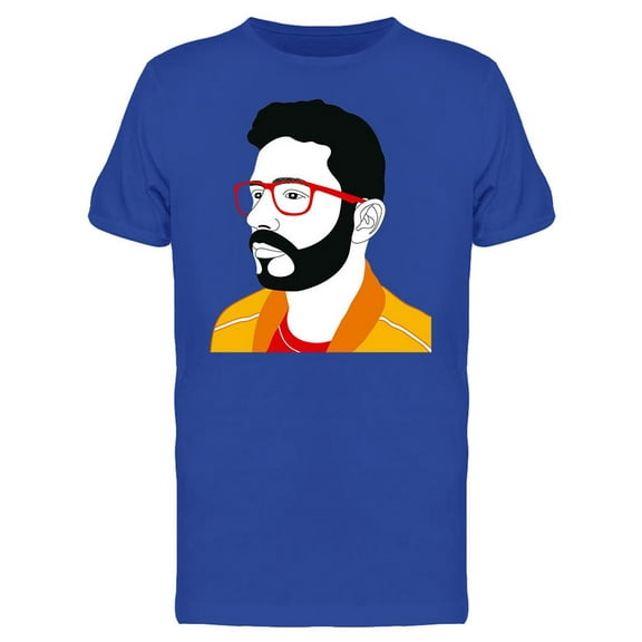 Man With Beard And Glasses T-Shirt Men -Image by Shutterstock, Male Medium