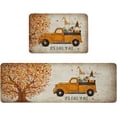 thumbnail image 2 of Kitchen Rug Mat Vintage Thanksgiving Gnomes Truck, Set of 2, Anti-Fatigue Non-Skid Washable Kitchen Runner Rugs, Fall Maple Pumpkin Harvest Soft Comfort Rug for Kitchen, Floor, Front of Sink, Laundry, 2 of 6