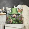 thumbnail image 2 of YINGXI Hello Green Decorative Throw Pillow Cover – Seasonal Accent for Stylish Decor 12x12in, 2 of 5