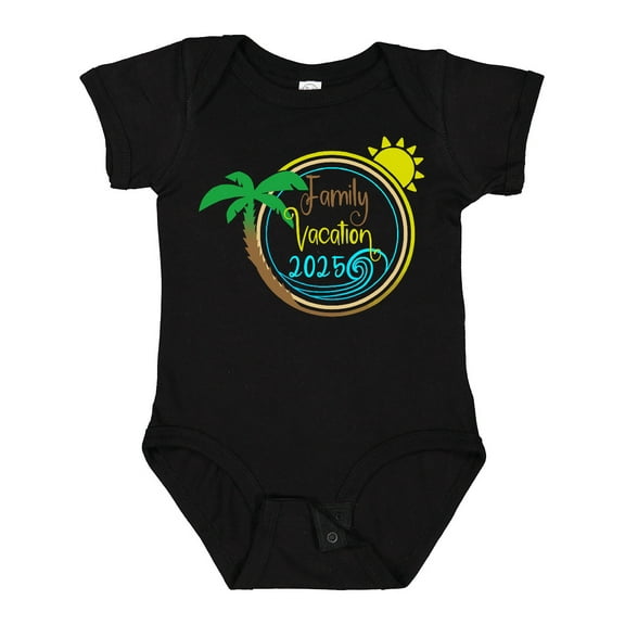 Inktastic Family Vacation 2025 with Sun and Palm Tree Boys or Girls Baby Bodysuit