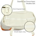 thumbnail image 5 of Dalix Capacious Embroidered Shopping Tote Bag in Orange, 5 of 5